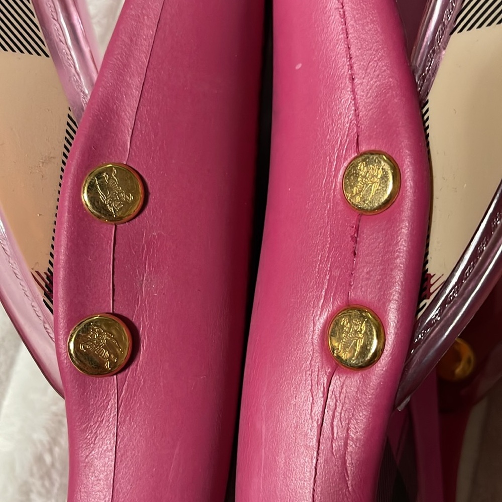Burberry Pink Plaid Jelly Thong Sandals - Picture 6 of 10